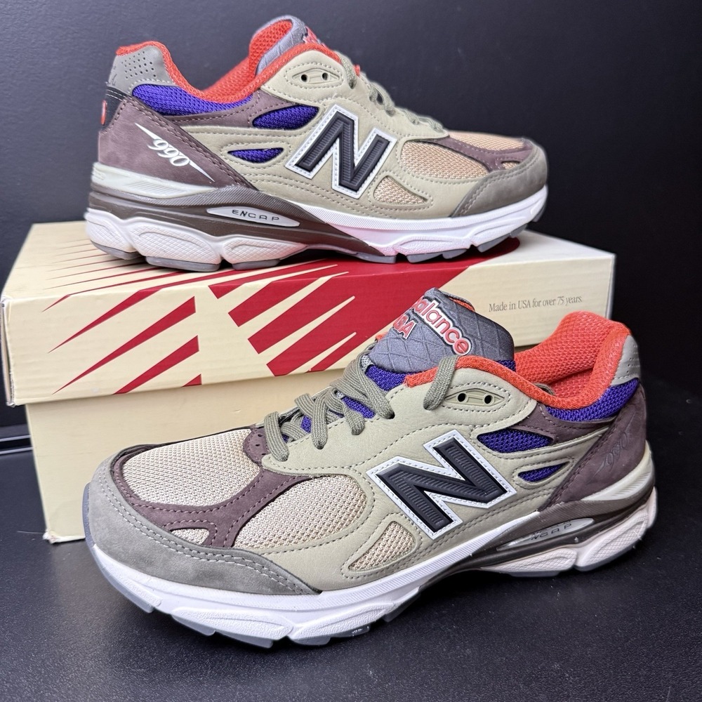 New Balance 990v3 Men's Made In USA Teddy Santis Tan Orange 2023 Size 7.5 Shoes - Picture 4 of 16